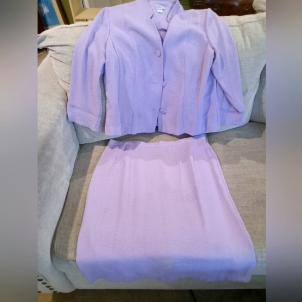 Purple skirt suit
